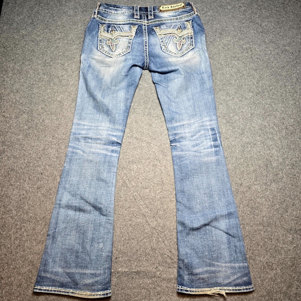 Rock Revival Hyero Bootcut Jeans Women 27 Blue Medium Wash Denim Cotton Mid Rise